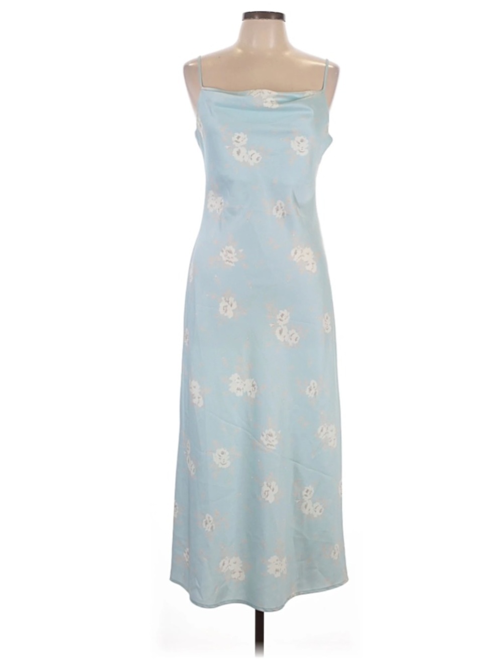 WAYF Blue Floral Midi Dress Size Medium